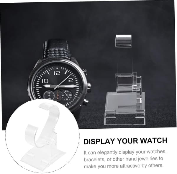Ur Display Base Stand og Display Armbånd 2 Stk Akryl til Organisering af Ure Stilfuld