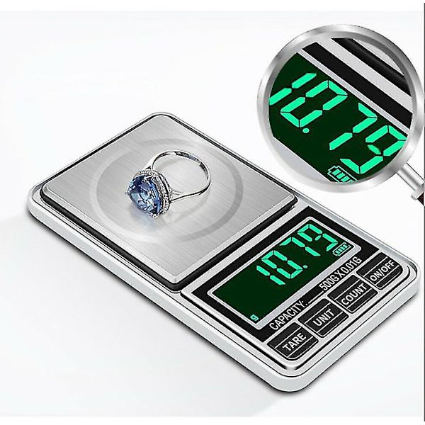 0,01g 1000g Digitaalinen LCD-taskuvaaka USB-elektroninen vaaka