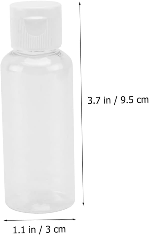 25 st 50 ml påfyllningsbara reseflaskor i plast med flip-top lotiondispenser