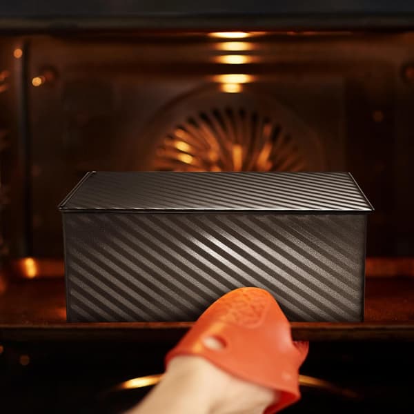 Brødform med låg 9,5x4,5x3,5 tommer kulstofstål rektangulær brødboks