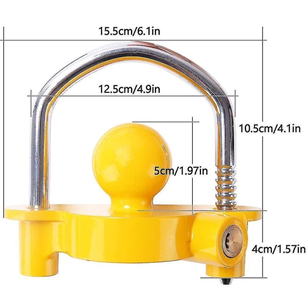 Tilhengerfestelås Universal tilhengerkule Tilhengerlåssikringssett for tilhenger- og campingvognfestefestefeste