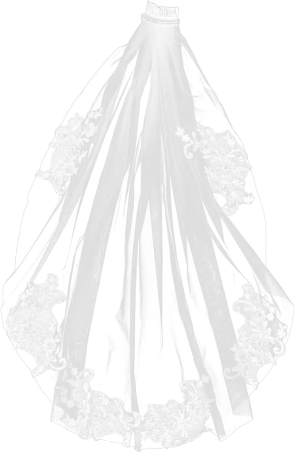 Broderi Blomsterslør med kam Elegant bryllupshårtilbehør