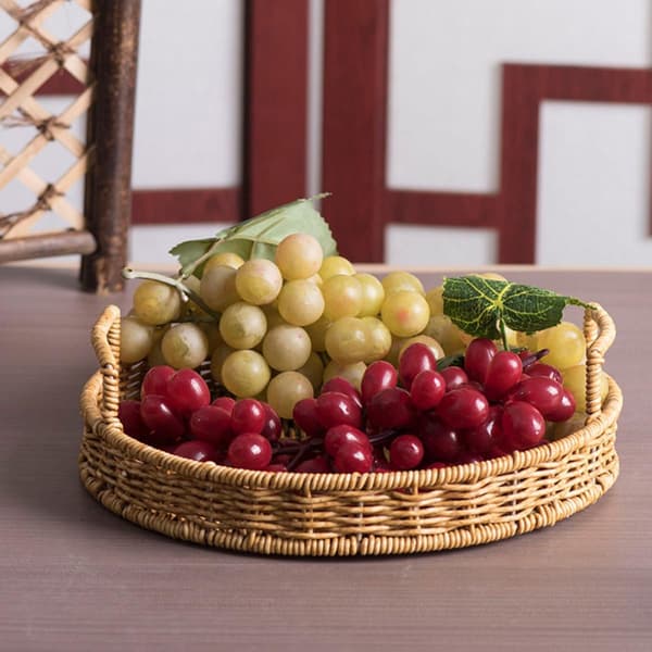 Förvaringskorg Vävd Snacks Korg Stor Kapacitet Mångsidig Elegant Chic Stil