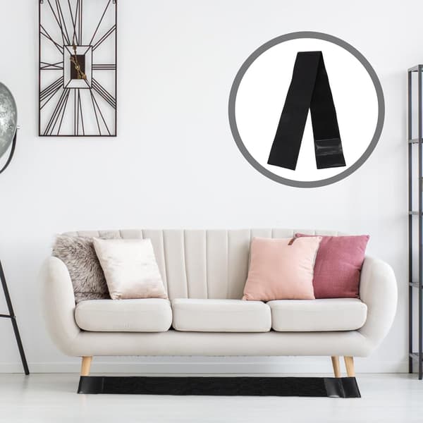 Sofablokker Justerbar 10 cm Bred X 1 m Lang Sort Elastisk Sprækkeafskærmning Sofa- og Sengblokker