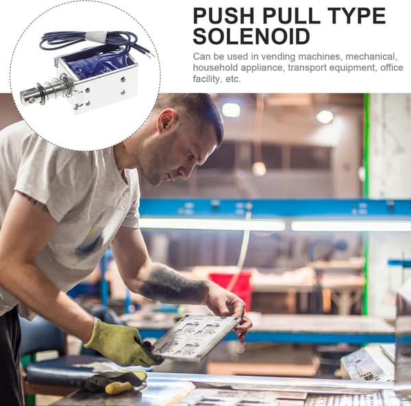 Lineær Solenoid Elektromagnet 12v Dc 1.2a Push-pull Aktuator 10mm Slaglængde Metalramme Elektromagnetisk