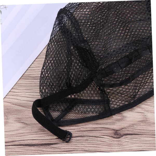 Svart nylon parykkhette pustende elastisk hårnett holder håret på plass solid elastisk netting for kvinner voksne