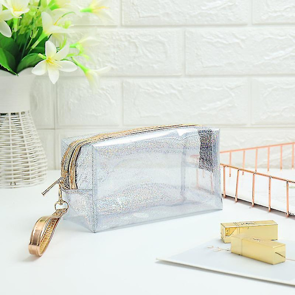 Vandtætte Kosmetikposer Pvc Transparent Lynlås Toilettaske Med Håndtag