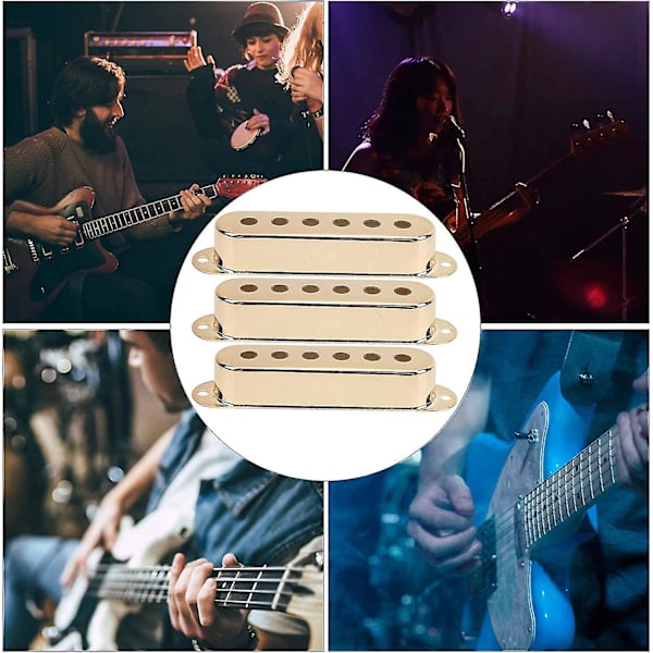 3 stk Gitar Pickup Deksel Messing Enkelt Pickup Deksel Musikktilbehør