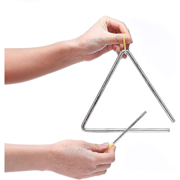Inch Musikalsk Stål Trekant Percussion Instrument Med Slagstang