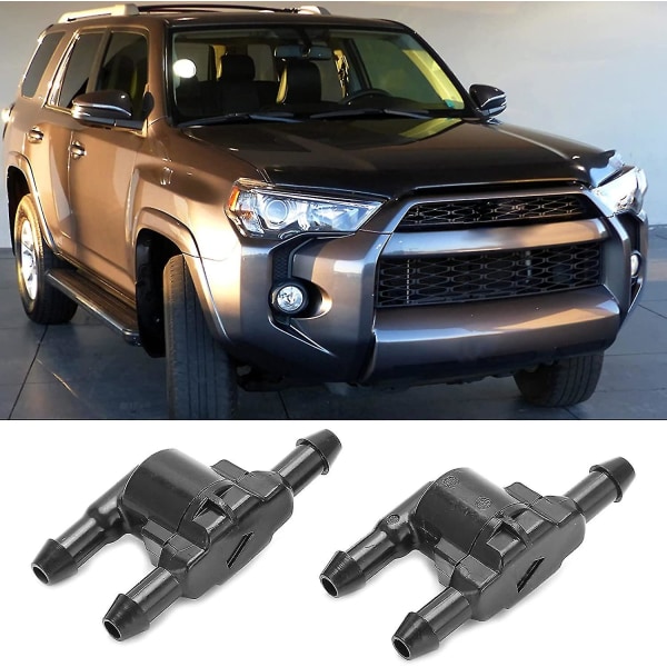 Vindusspyler Sjekkventil, Vindusvisker Spyler Vindrute Sjekkventil 8532128020 Erstatning For 4runner Avalon Camryblack2pcs)