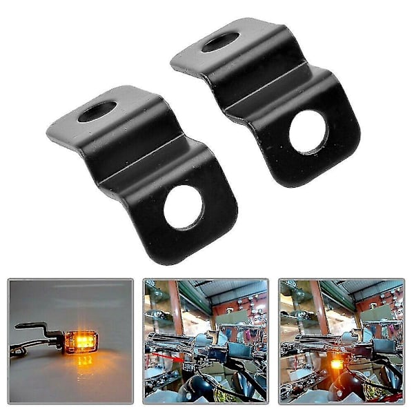 Mini Motorcykel LED Mini Blinkers Aluminium Legering Fäste (svart) 2st)