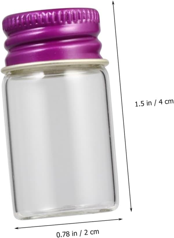 12 st 7 ml förvaringsflaskor i glas med skruvkorkar i aluminium