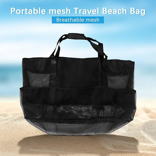 XXL Mesh Strandtaske Familie Mesh Strandtaske Mesh Taske Til Sandlegetøj