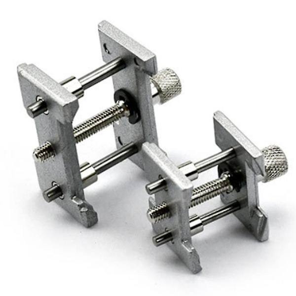 2-pack Metalliskt Urverksshållare med Fast Bas Multifunktionell för Urmakare Urklämma Klockor Reparation