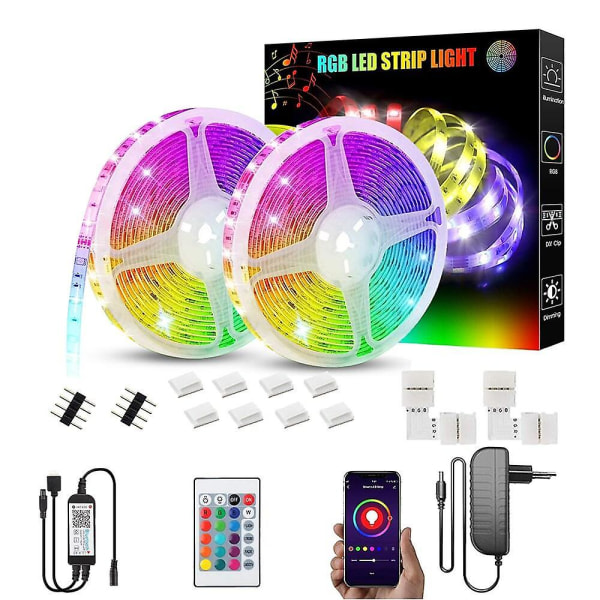 10m LED-lysstribe med Bluetooth-appkontrol RGB SMD5050