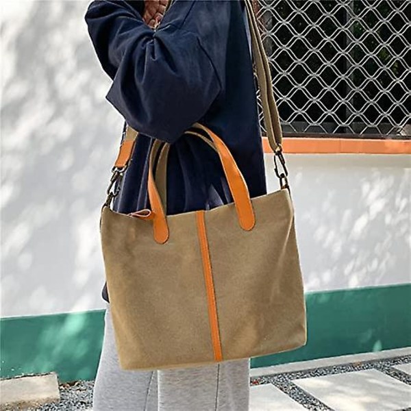 Canvas Crossbody Tasker til Kvinder Vintage Nylon Canvas Skuldertasker Mode Dame Skuldertasker Tote