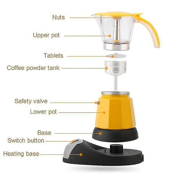 Bærbar Elektrisk Kaffemaker Espresso Moka Pot