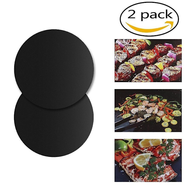 2 kpl/setti 36 cm pyöreä PTFE:stä valmistettu tarttumaton BBQ-grillin matto