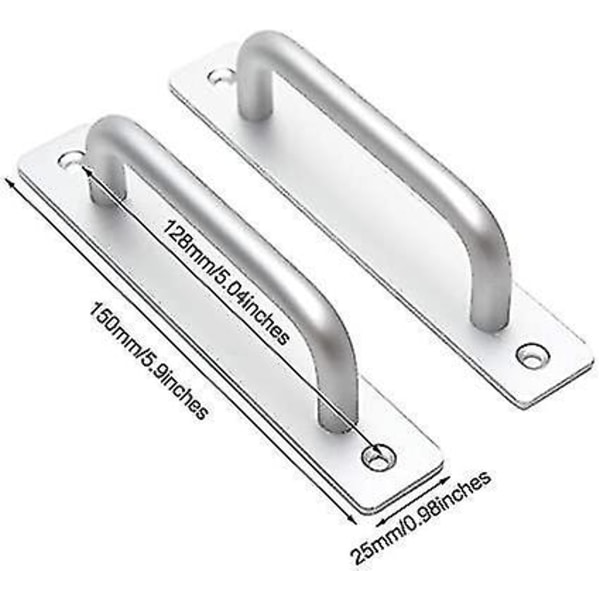 2 stk. Aluminium Sikkerhetsgrep for Skyvedører