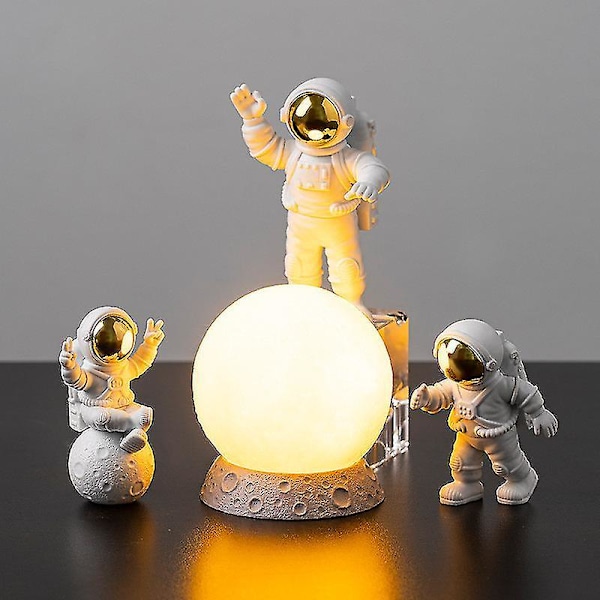 4 stk. Astronautfigurer Resin Statue Skrivebordsdekoration