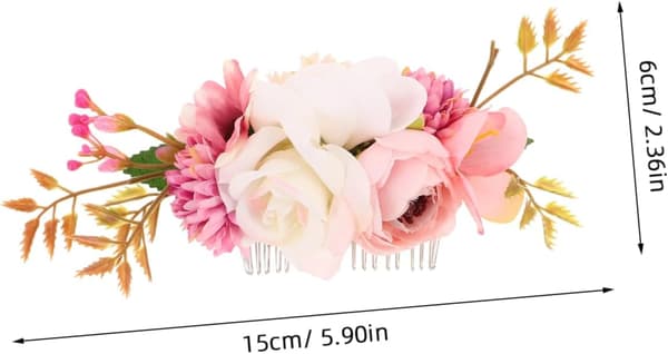 2 stk realistisk blomst bryllupshårkam lett brudehårtilbehør