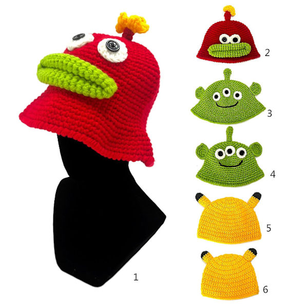 Sjov Strikket Spandhat Varmt Vinter Blød Strikket Kasket Fødselsdagsgave Til Unisex Red child