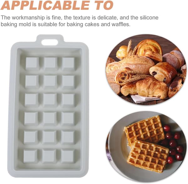 2 stk silikon vaffelform for kakebaking, gjenbrukbar og praktisk silikonform