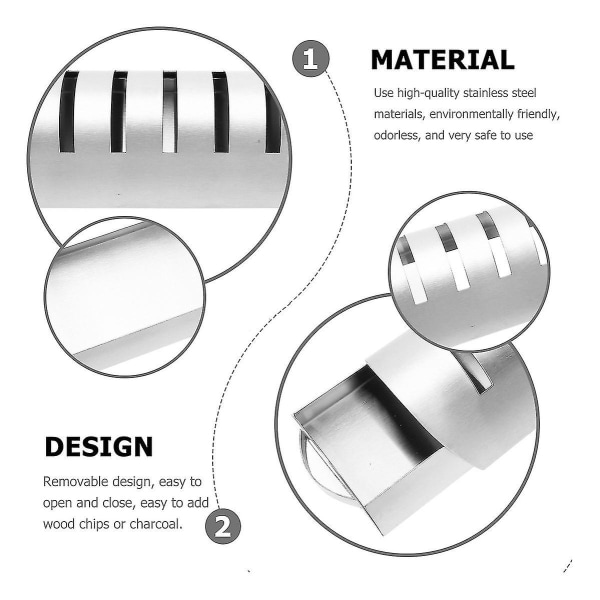 BBQ-rökare med hål för sågspån, utomhusgrill, träblock, sågspån, doftlåda (1 st)