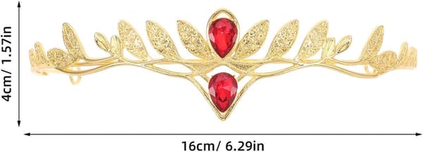 Hodebånd for menn med diamantbelagt krone og blad, dekorativt hodeplagg i legering