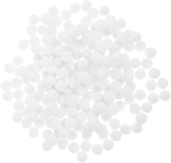 200 stk. hvite polyester-pomponer 12 mm små håndverkskuler DIY-kunstutstyr