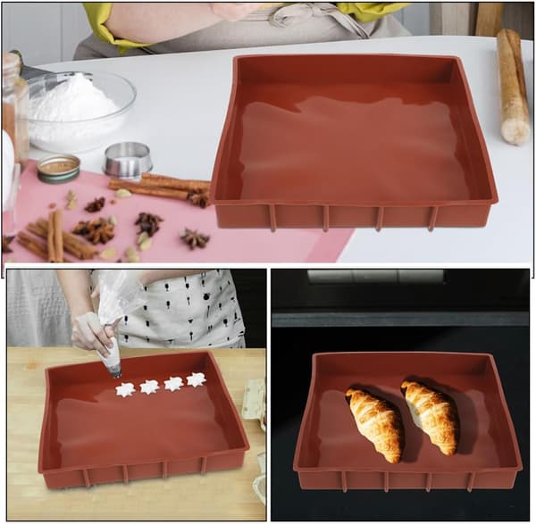 Silikone rektangulær kageform Non-Stick hurtig varmeledning kaffebageform