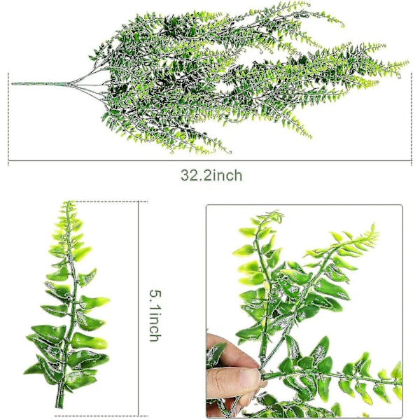 2 Pakk Hengende Vines Planter Kunstig Eføy Bregner Utendørs UV