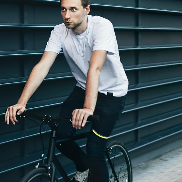 2 stk. reflekterende cykelbuksestropper med advarselsmærker