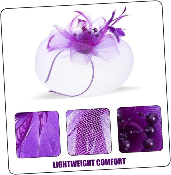 2 stk. elegant blomsterfascinatorhatt med slørhårtilbehør for teselskap, skoleball, lett nettinghodeplagg