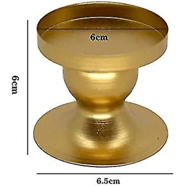 Sæt med Lysestager i Guld - Votivlysestager - Vintage Messing Lysestager - 6cm/2.36in Søjlelysestager