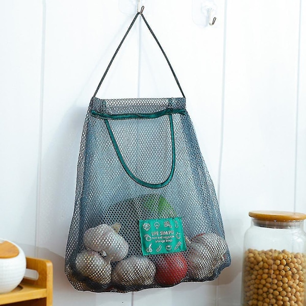 5-pack återanvändbara mesh för hängande förvaring av frukt och grönsaker, köksförvaring, tvättbar hopfällbar