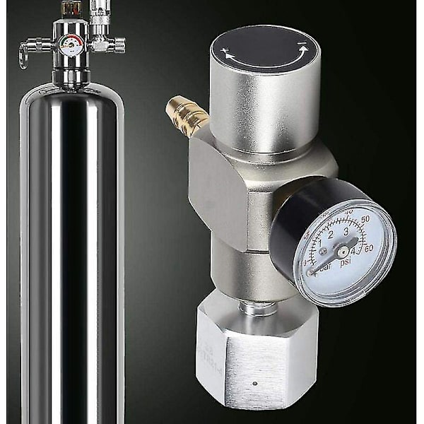 CO2-paineensäädin, 2-in-1 Mini CO2-kaasupaineensäädin Soda-paineen mittarilla ja 3/8 tuuman TR21.4-sovittimella Sodastreamille