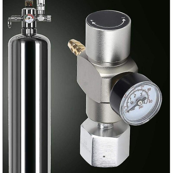 Co2 trykkregulator, 2 i 1 mini Co2 gassregulator Soda trykkmåler med 3/8in til Tr21.4 adapter for Sodastream