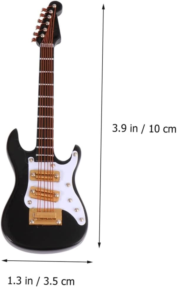 Mini elektrisk gitar modell gitarpynt tre og plast miniatyr