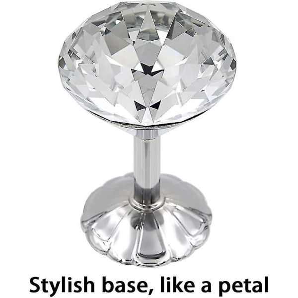 Ett par extra stora 60 mm glaskristallgardinhållare Knytbackar Väggkrok Tofshållare