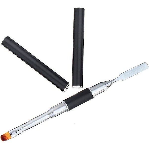 Dobbeltsidet Polygel Pensel og Picker 2 i 1 Design Polygel Pensel Rustfrit Stål Gel Negleværktøj