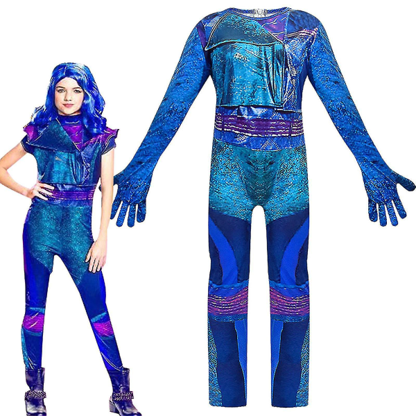 Descendants 3 Audrey Mal Jumpsuit Barnkläder för Flickor Fint Uppklädd Kostym Ärmar Bodysuit 7-8 Years