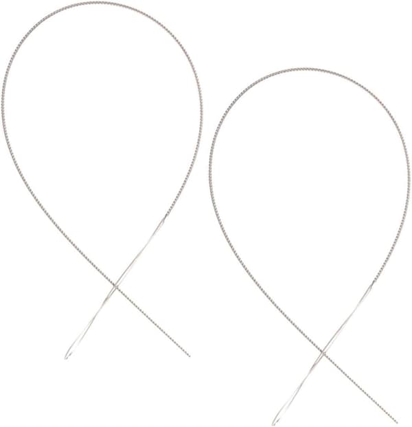 2 stk. store øyeperlespinnernåler 130 mm lengde 0,5 mm diameter perlenåler