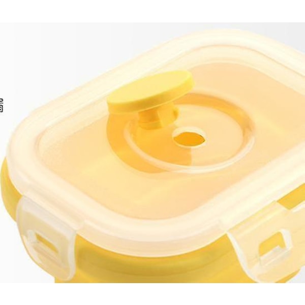 Silikon Madkasse Foldbar Madbeholder Bento Gul