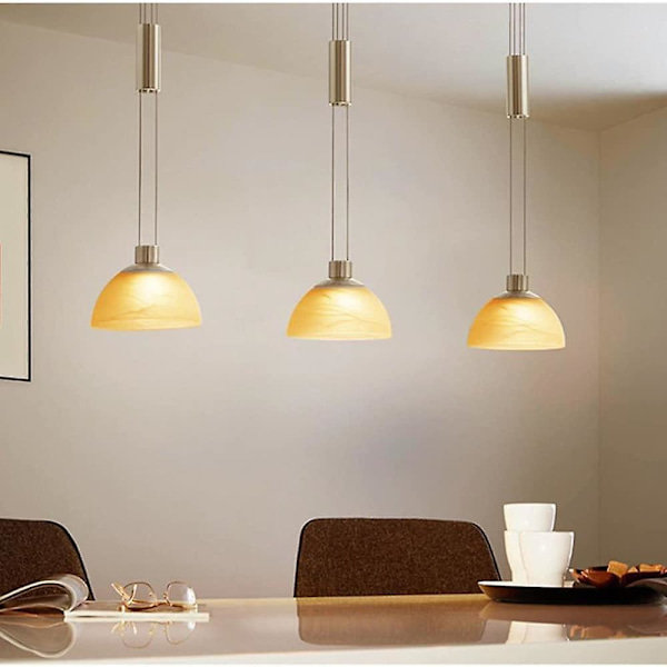 LED-riipusvalaisin harjattu nikkelilasi 3-lamppu opal
