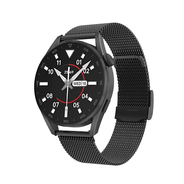 Smartwatch med Multi-sportstilstand, Split Screen-display, Hurtig Widget og Massager Silver brown leather