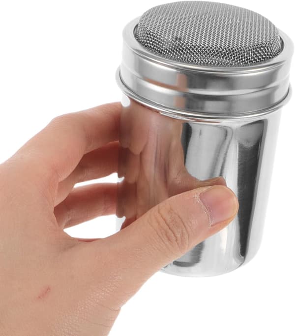 Melstrøer i rustfritt stål for dekorering av kaffe og baking, 3 stk.