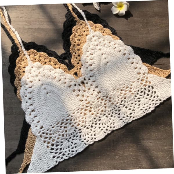 Europæisk amerikansk stil hæklet bikini wrap-around split badedragt