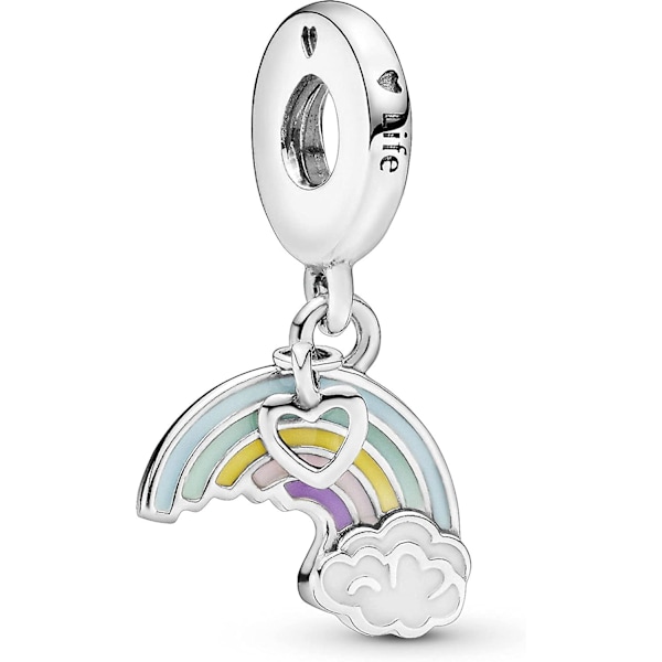 Dangle-Charm til Lmell Armbånd til Kvinder i Sølv med Regnbue