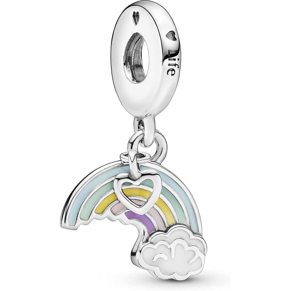 Naisten Lmell-hopea Rainbow Of Dangle Charm Lmell-rannekorulle